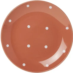 Gifi Lot de 4 assiettes rondes plates céramique déco pois