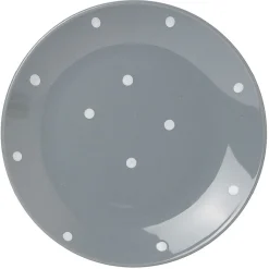 Gifi Lot de 4 assiettes rondes plates céramique déco pois