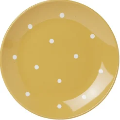 Gifi Lot de 4 assiettes rondes plates céramique déco pois