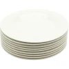 Gifi Lot de 10 assiettes rondes plates céramique uni blanc