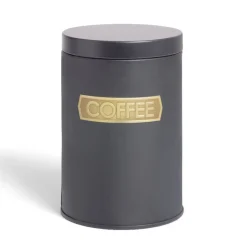 Gifi Lot de 3 boîtes alimentaires acier noir et doré Ø9xH12cm