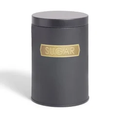 Gifi Lot de 3 boîtes alimentaires acier noir et doré Ø9xH12cm