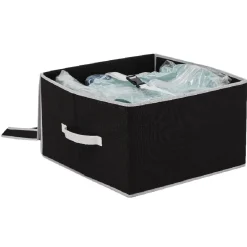 Gifi Rangement|Lot de 2 boîtes de rangement avec 2 housses sous-vide noir