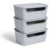 Gifi Rangement|Lot de 3 boîtes de rangement 15L avec couvercle plastique 39x25xH16cm