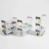 Gifi Rangement|Lot de 8 boîtes de rangement 3 tailles plastique transparent - 2 modèles