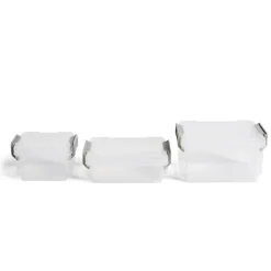 Gifi Rangement|Lot de 8 boîtes de rangement 3 tailles plastique transparent - 2 modèles