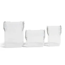 Gifi Rangement|Lot de 8 boîtes de rangement 3 tailles plastique transparent - 2 modèles