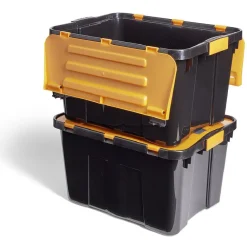 Gifi Rangement|Lot de 2 box bricolage 34L plastique orange 49xH28x36cm