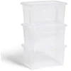 Gifi Rangement|Lot de 3 box 4,5L plastique transparent 26x18,8x20,4cm