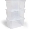 Gifi Rangement|Lot de 3 box 43L plastique transparent 56x39,5x35,5cm