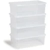 Gifi Rangement|Lot de 4 box 11L plastique transparent