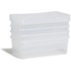 Gifi Rangement|Lot de 4 box 11L plastique transparent