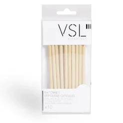 Gifi Beauté^Lot de 10 bâtonnets repousse-cuticules en bambou