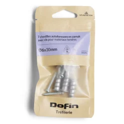 Gifi Quincaillerie^Lot de 7 chevilles autoforeuses avec vis Ø6x30mm charge 20kg