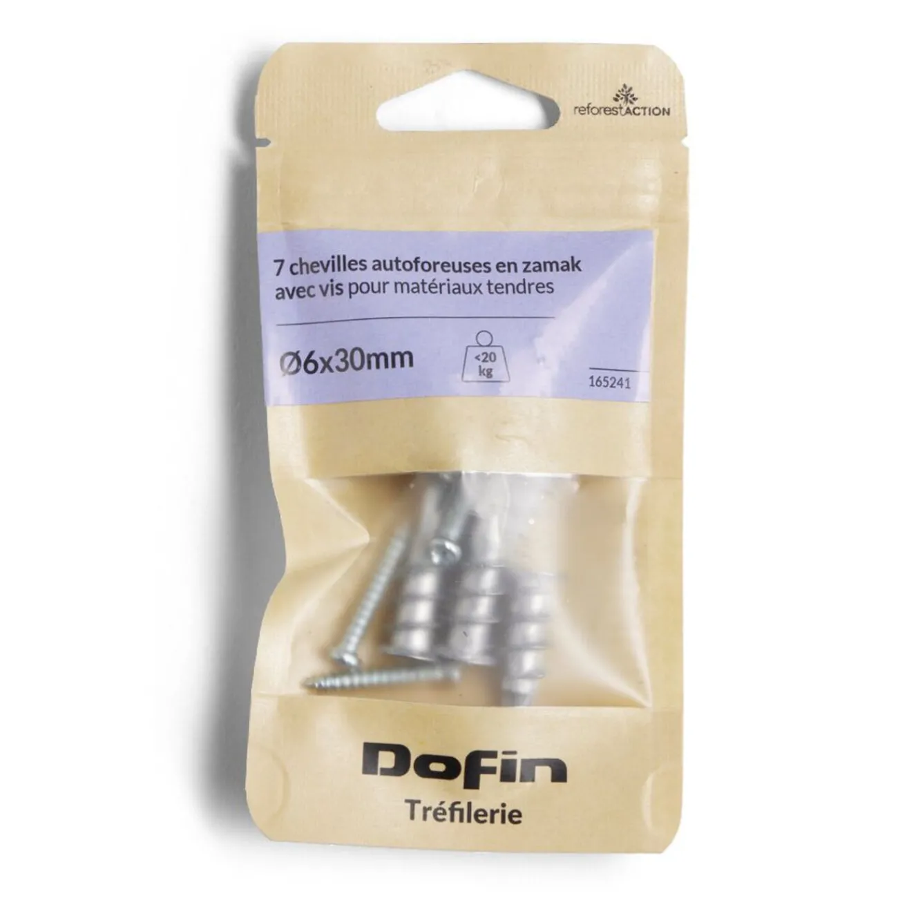 Gifi Quincaillerie^Lot de 7 chevilles autoforeuses avec vis Ø6x30mm charge 20kg
