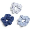 Gifi Beauté^Lot de 3 chouchous scrunchies bleus