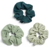 Gifi Beauté^Lot de 3 chouchous scrunchies verts