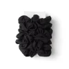 Gifi Beauté^Lot de 8 chouchous scrunchies polyester côtelé noir