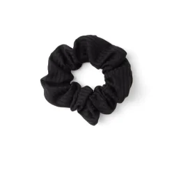 Gifi Beauté^Lot de 8 chouchous scrunchies polyester côtelé noir