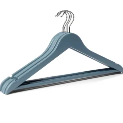 Gifi Rangement|Lot de 5 cintres en bois et métal 44,5x23cm - 4 coloris