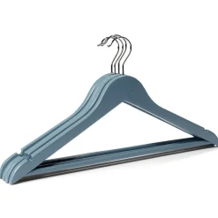 Gifi Rangement|Lot de 5 cintres en bois et métal 44,5x23cm - 4 coloris