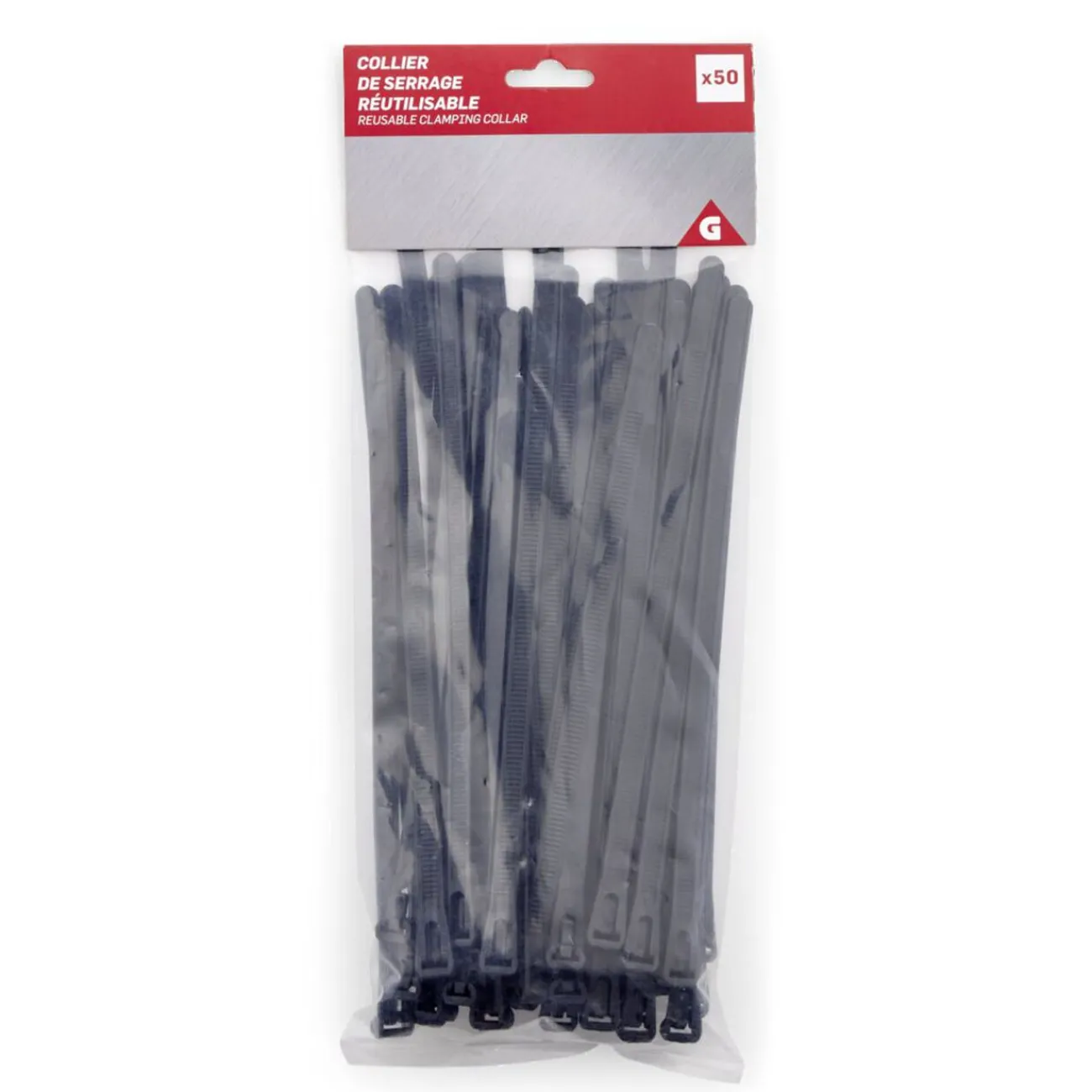 Gifi Quincaillerie^Lot de 50 colliers de serrage en polyamide noir