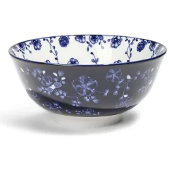 Gifi Lot de 4 coupelles 300ml porcelaine Ø15cm bleu et blanc