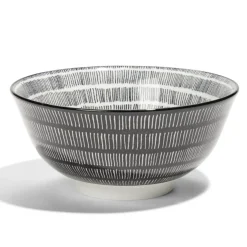 Gifi Lot de 4 coupelles 300ml porcelaine Ø15cm noir et blanc