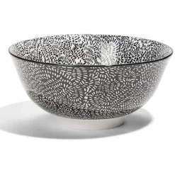 Gifi Lot de 4 coupelles 300ml porcelaine Ø15cm noir et blanc