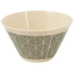 Gifi Lot de 4 coupelles motif géométrique noir et beige