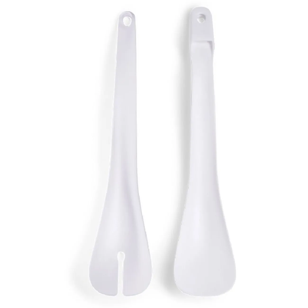 Gifi Lot de 2 couverts à salade plastique blanc L.31cm