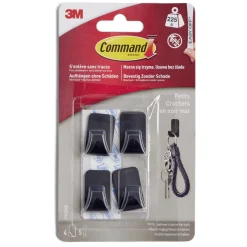 Gifi Colle Et Adhésif^Lot de 4 crochets noir mat