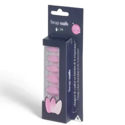Gifi Beauté^Lot de 24 faux ongles caméléon avec stickers de colle plastique rouge