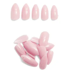 Gifi Beauté^Lot de 24 faux ongles caméléon avec stickers de colle plastique rose