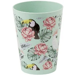 Gifi Lot de 4 gobelets décor oiseau et feuille 60 cl