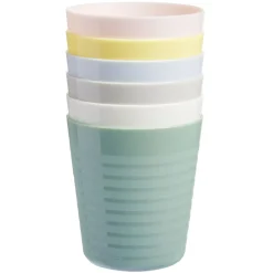 Gifi Lot de 6 gobelets en plastique réutilisable 230 ml