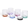 Gifi Lot de 6 gobelets en verre fond coloré 28cl
