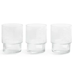 Gifi Lot de 3 gobelets en verre empilables 32,5cl