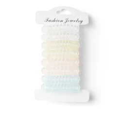 Gifi Beauté^Lot de 8 élastiques à cheveux spirale caoutchouc 3 coloris