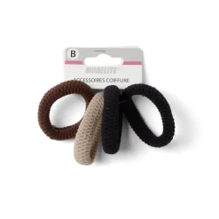 Gifi Beauté^Lot de 4 élastiques à cheveux mousse polyester tricolore