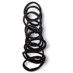 Gifi Beauté^Lot de 10 élastiques à cheveux mousse polyester noir et argenté