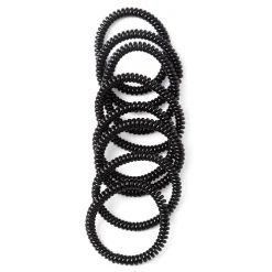 Gifi Beauté^Lot de 8 élastiques à cheveux spirale caoutchouc noir