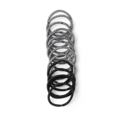 Gifi Beauté^Lot de 15 élastiques à cheveux polyester noir et blanc aspect chiné