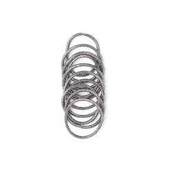 Gifi Beauté^Lot de 15 élastiques à cheveux polyester noir et fil métallique argenté