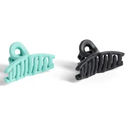 Gifi Beauté^Lot de 2 mini pinces à cheveux uni bleu et uni noir