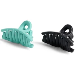 Gifi Beauté^Lot de 2 mini pinces à cheveux uni bleu et uni noir