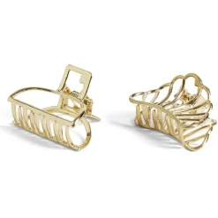 Gifi Beauté^Lot de 2 mini pinces à cheveux métal doré