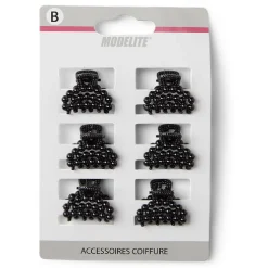 Gifi Beauté^Lot de 10 mini pinces cheveux papillon noir brillant L2cm