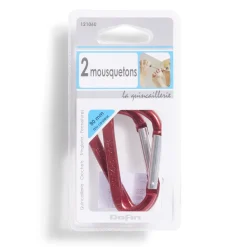 Gifi Quincaillerie^Lot de 2 mousquetons alpins aluminium rouge 80 mm