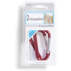 Gifi Quincaillerie^Lot de 2 mousquetons alpins aluminium rouge 80 mm